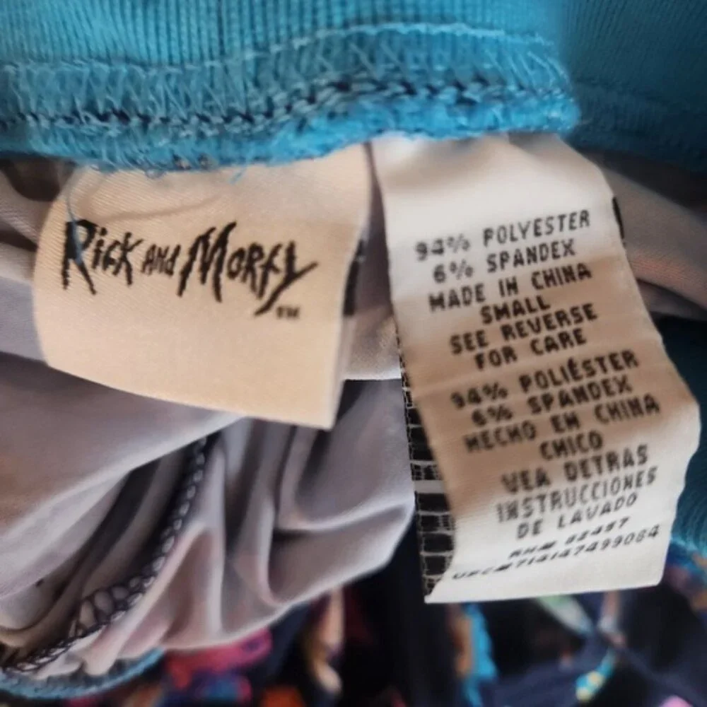 Rick‎ and Morty Sleep Pants Small Mens Pajamas Blue Print Elastic Waist